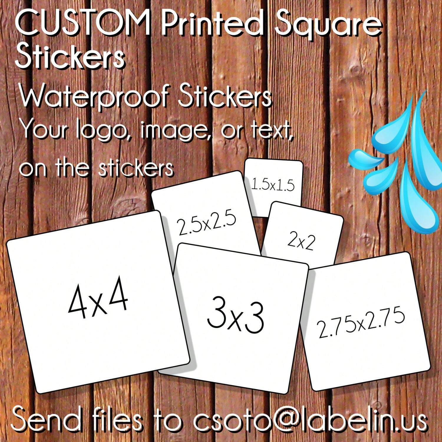 Candle Warning Label - Custom stickers 4-8 cm personalized square