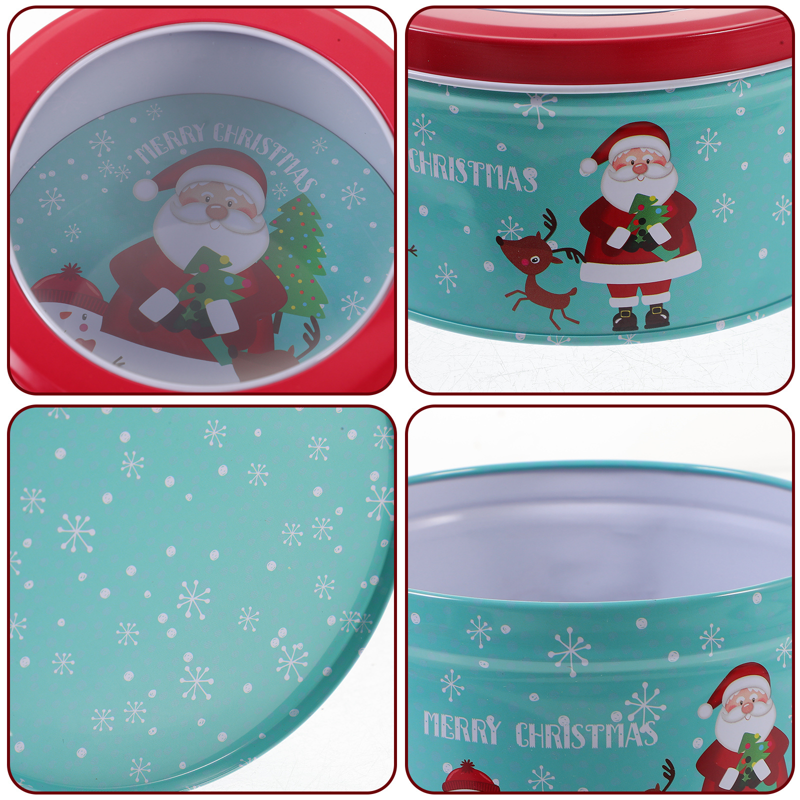 Tin Container Lid - Christmas Candy Box Heavy Duty Tinplate