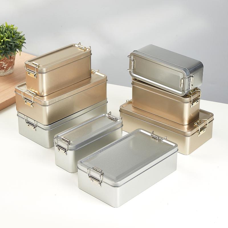 Tin Container Lid - 1/3Pcs Rectangular Tinplate Cookie Tin with