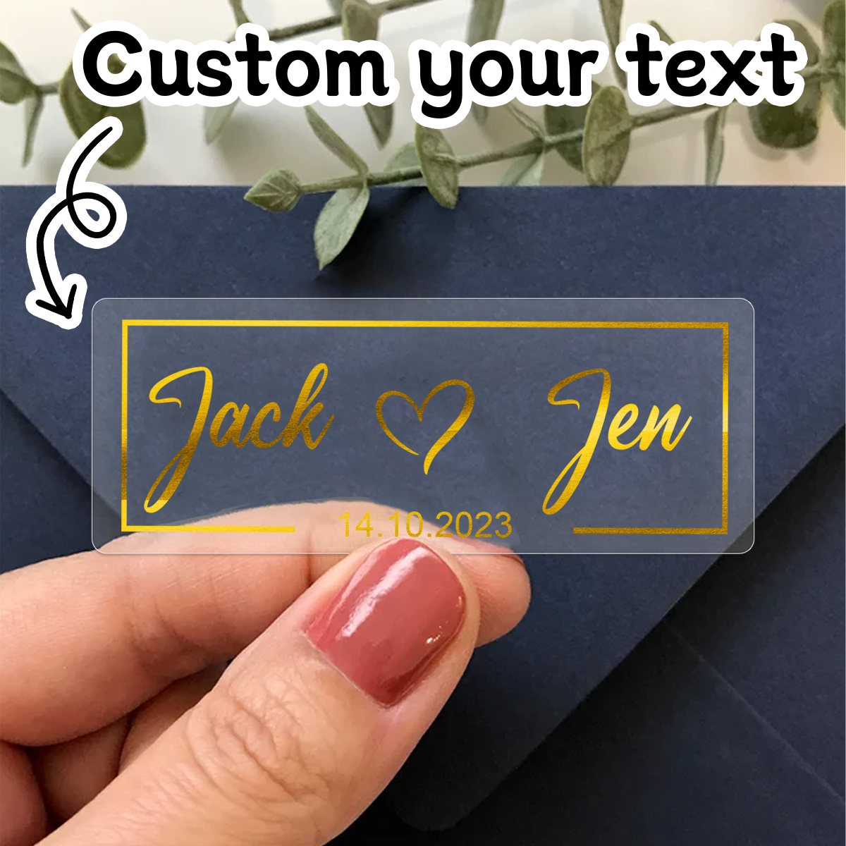 Candle Warning Label - 30-240pcs Custom Gold Stamping Rectangle Wedding