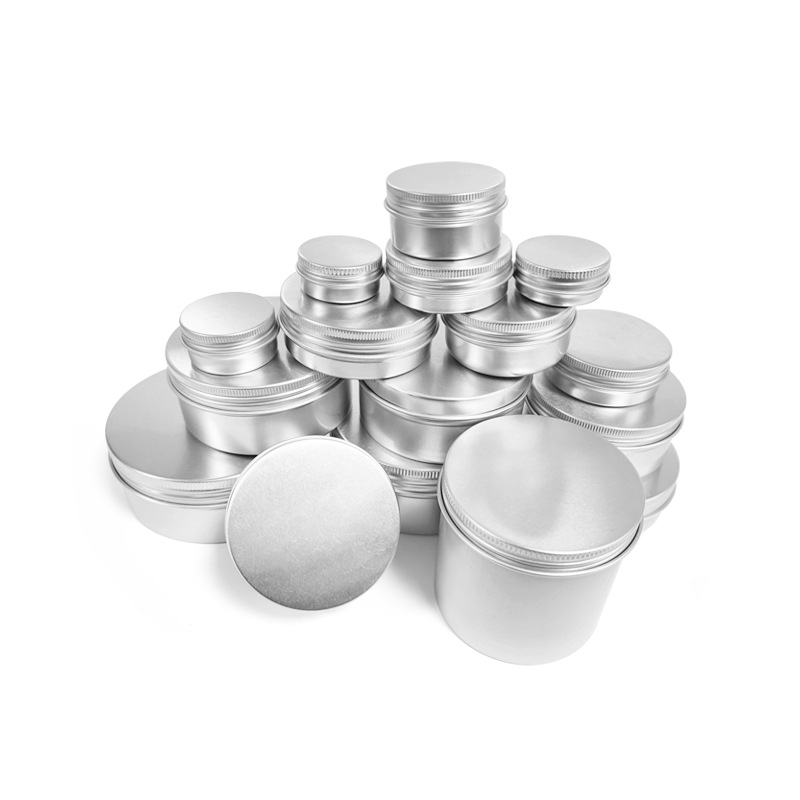 Tin Container Lid - 5ml-250ml Aluminum Tin Jars Round Silver