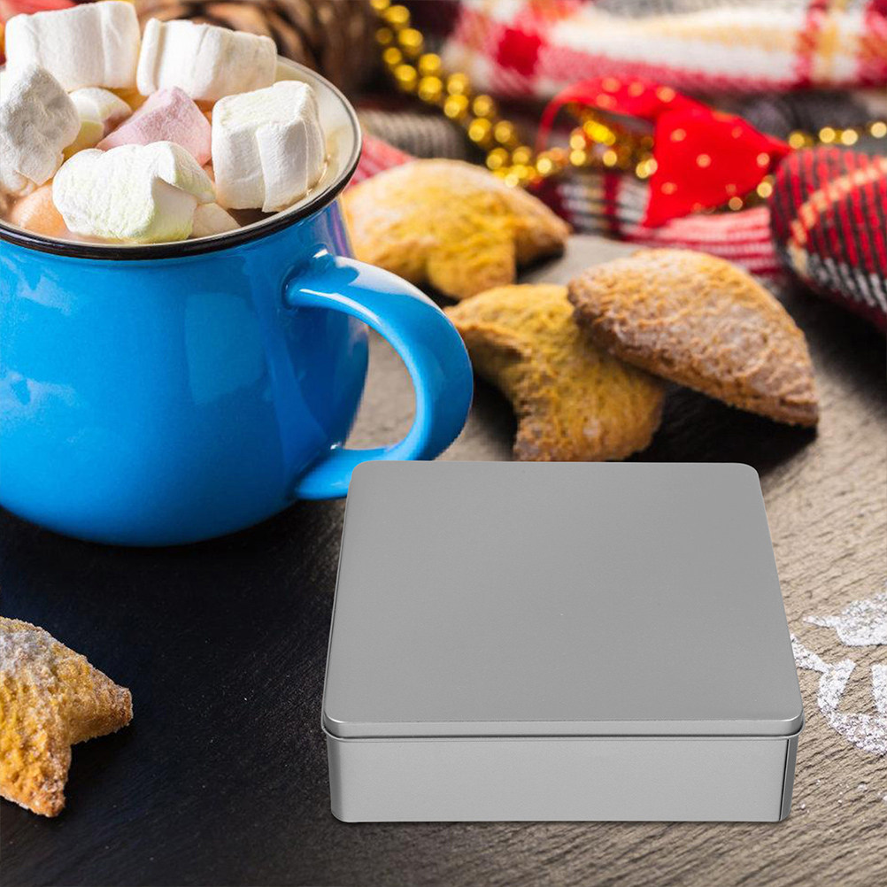 Tin Container Lid - 2Pcs Storage Boxes Large Tinplate Box