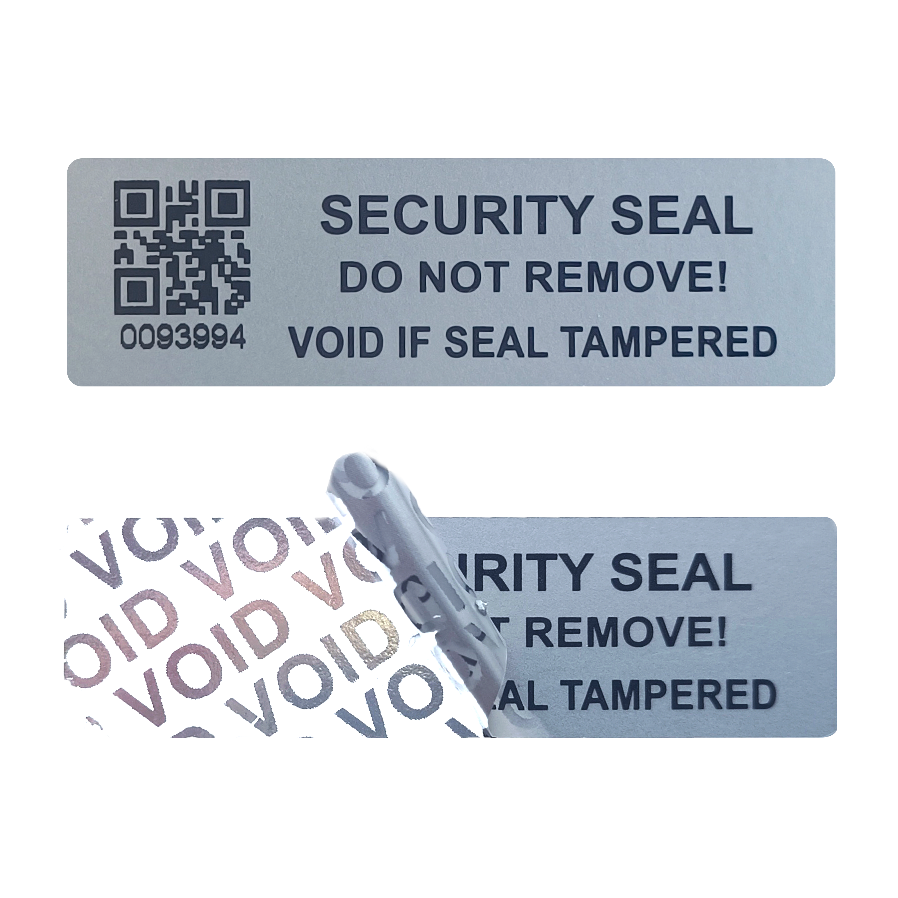 Candle Warning Label - 5x1.5cm Mute silve tamper proof sticker