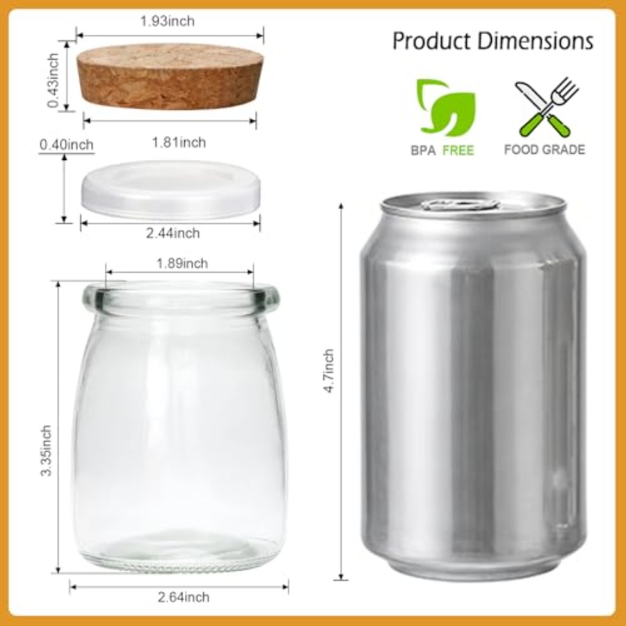Glass Mini Yogurt Jars 40 Pack - Tin Container Lid บทวิจารณ์และราคา