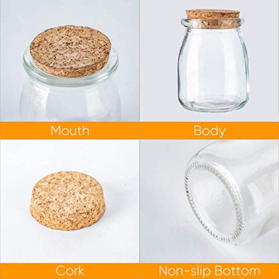 Glass Mini Yogurt Jars 40 Pack - Tin Container Lid บทวิจารณ์และราคา
