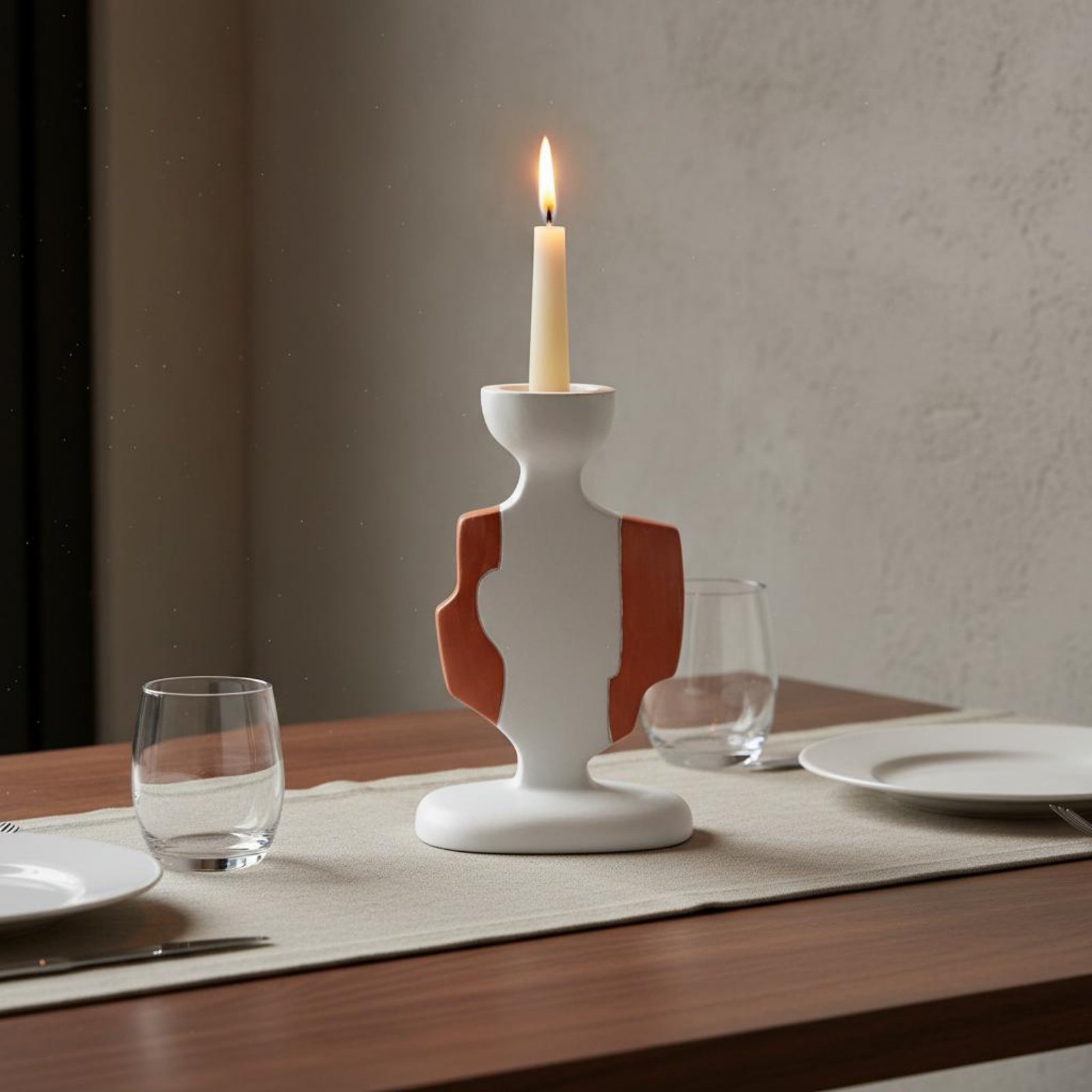 2 Pieces Modern Geometric Cand - Paraffin Candle Wax บทวิจารณ์และราคา