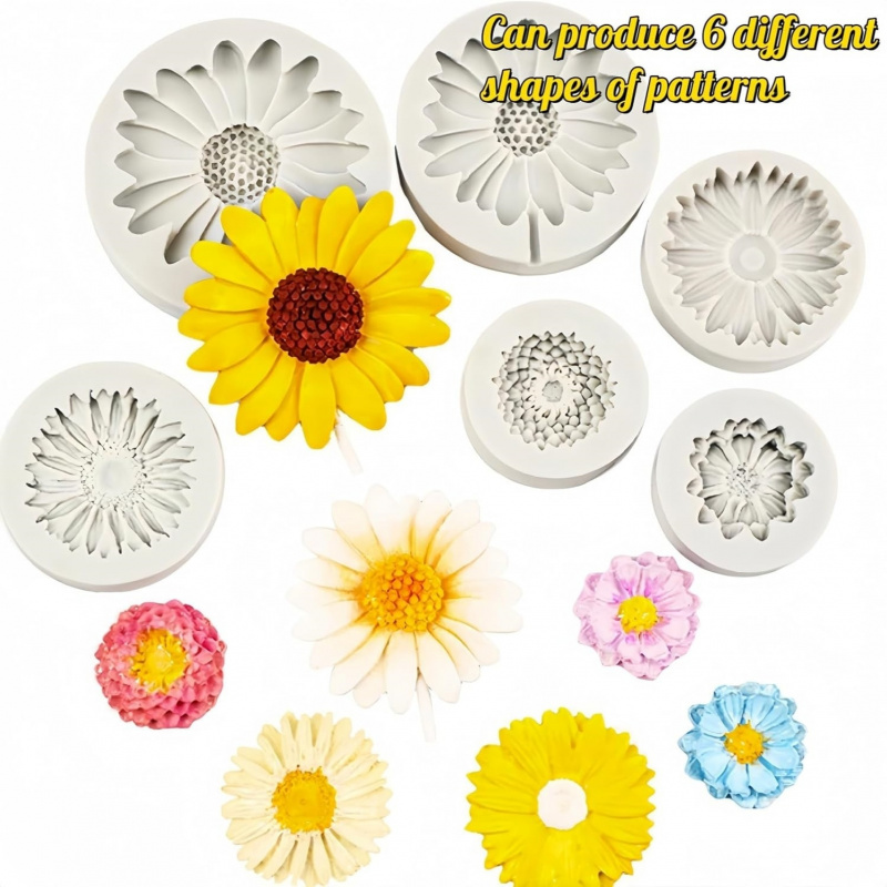 6 Pieces，Sunflower Daisy Silic - Candle Making Things บทวิจารณ์และราคา