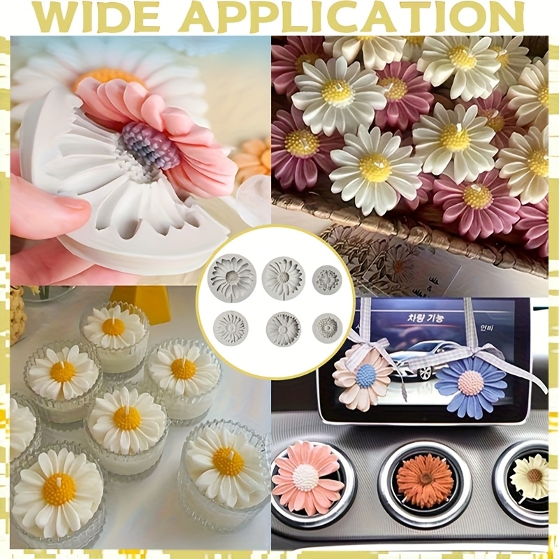 6 Pieces，Sunflower Daisy Silic - Candle Making Things บทวิจารณ์และราคา