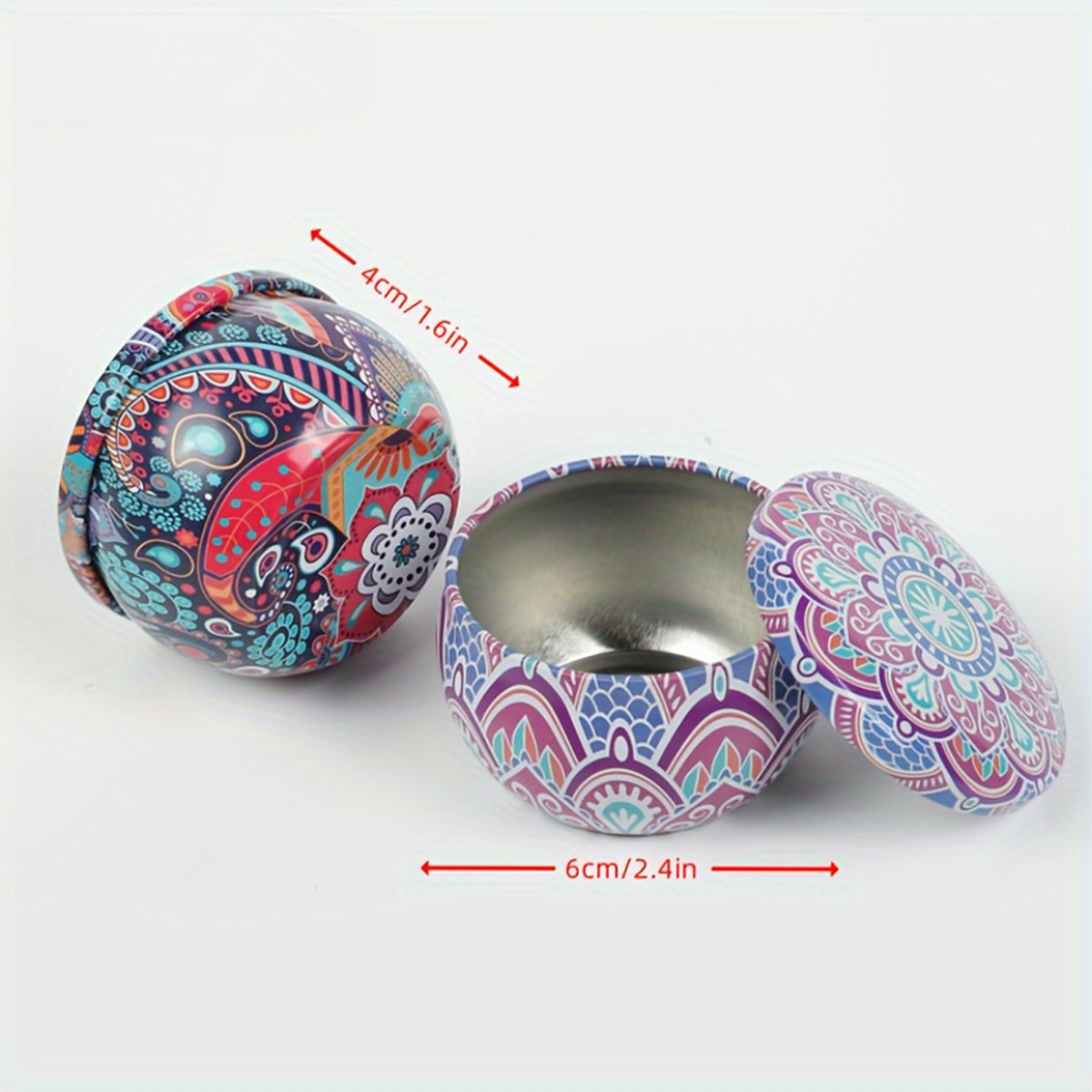 12pcs Premium Floral Printed C - Tin Container Lid บทวิจารณ์และราคา