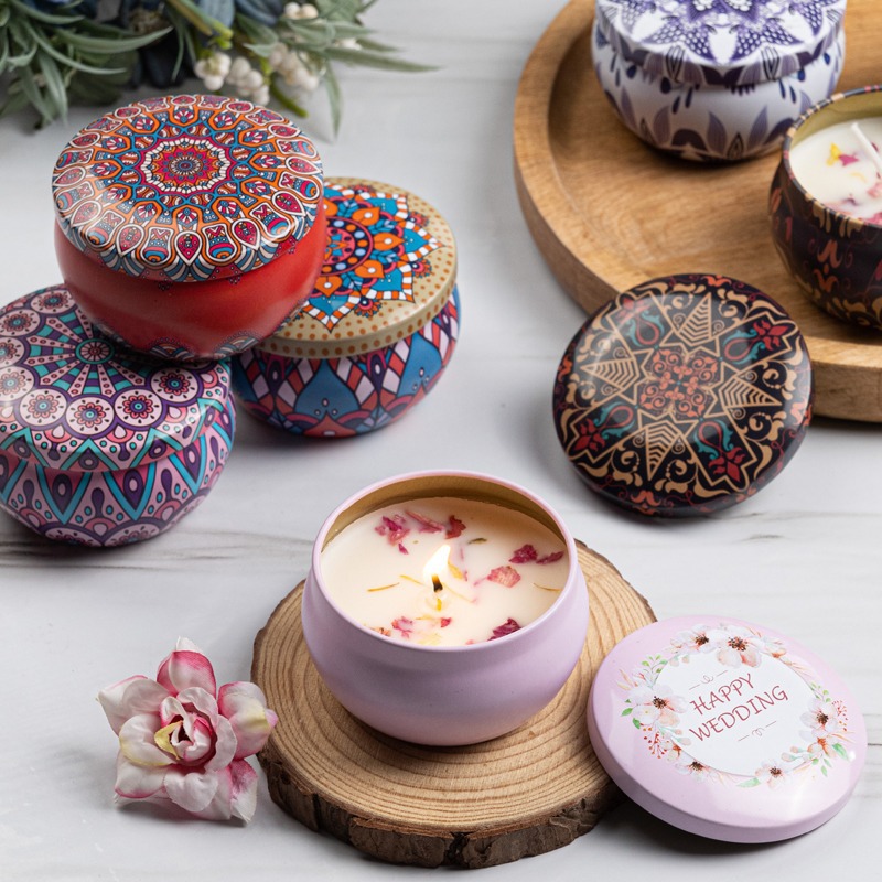 12pcs Premium Floral Printed C - Tin Container Lid บทวิจารณ์และราคา