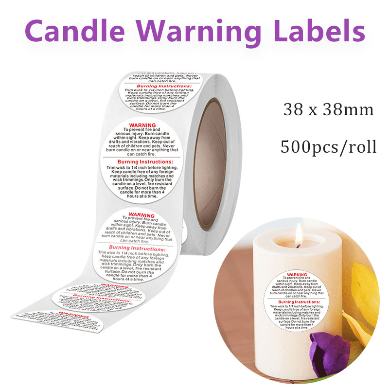 500/1000pcs Candle Warning Lab - Candle Warning Label บทวิจารณ์และราคา