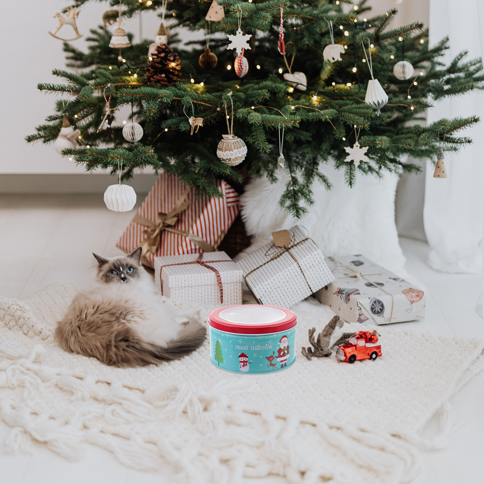 Christmas Candy Box Heavy Duty - Tin Container Lid บทวิจารณ์และราคา