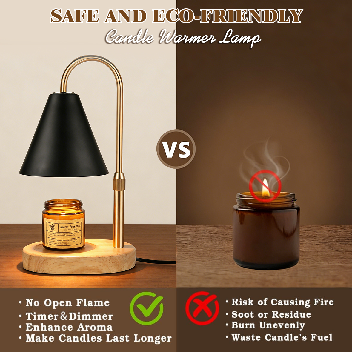 Black Candle Warmer Lamp with  - Paraffin Candle Wax บทวิจารณ์และราคา