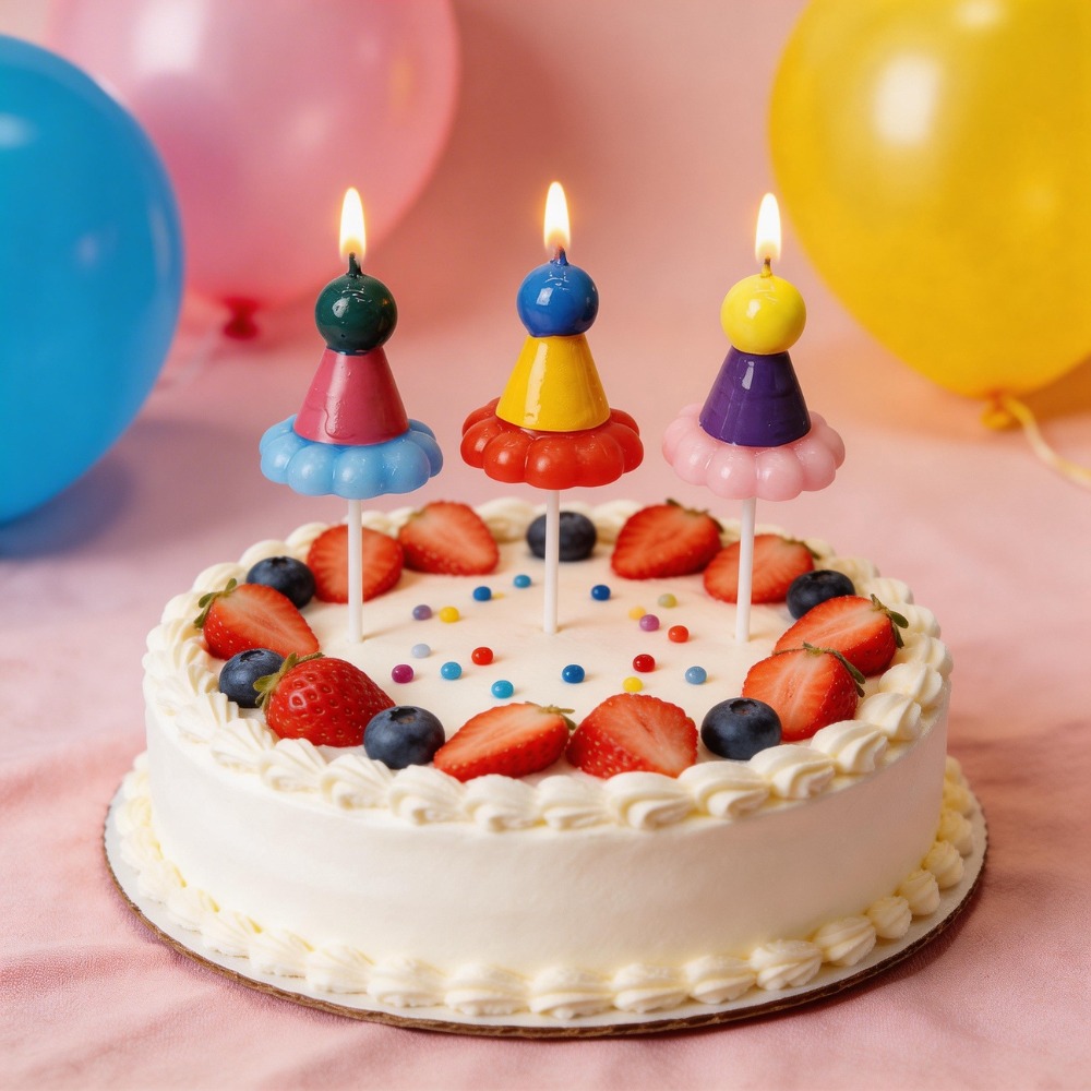 3PCS Party Hat Birthday Candle - Paraffin Candle Wax บทวิจารณ์และราคา