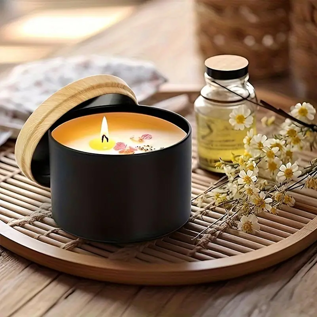 12pcs 4oz Candle Tins With Lid - Candle Warning Label บทวิจารณ์และราคา