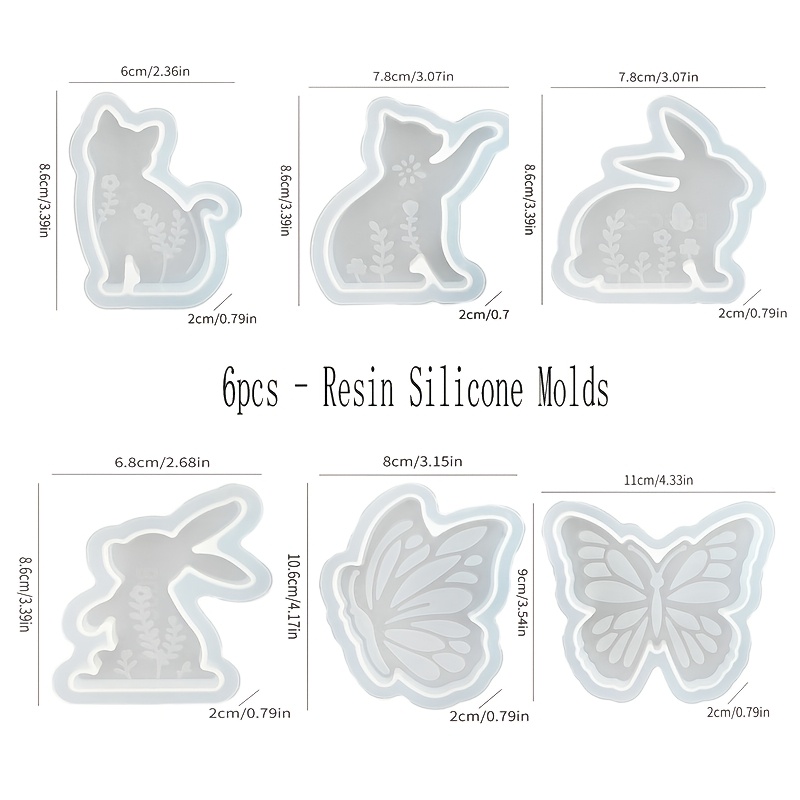 6pcs - 3D Rabbit and Kitten Si - Candle Making Things บทวิจารณ์และราคา
