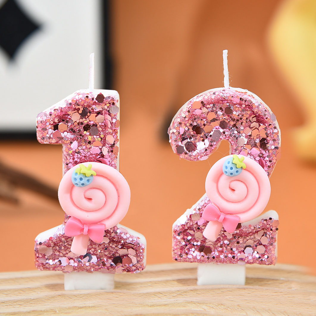 1pc Large 0-9 Numbers Pink Lol - Paraffin Candle Wax บทวิจารณ์และราคา