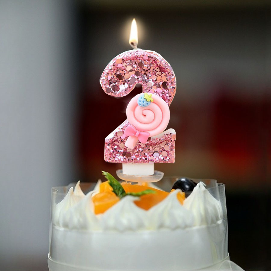 1pc Large 0-9 Numbers Pink Lol - Paraffin Candle Wax บทวิจารณ์และราคา