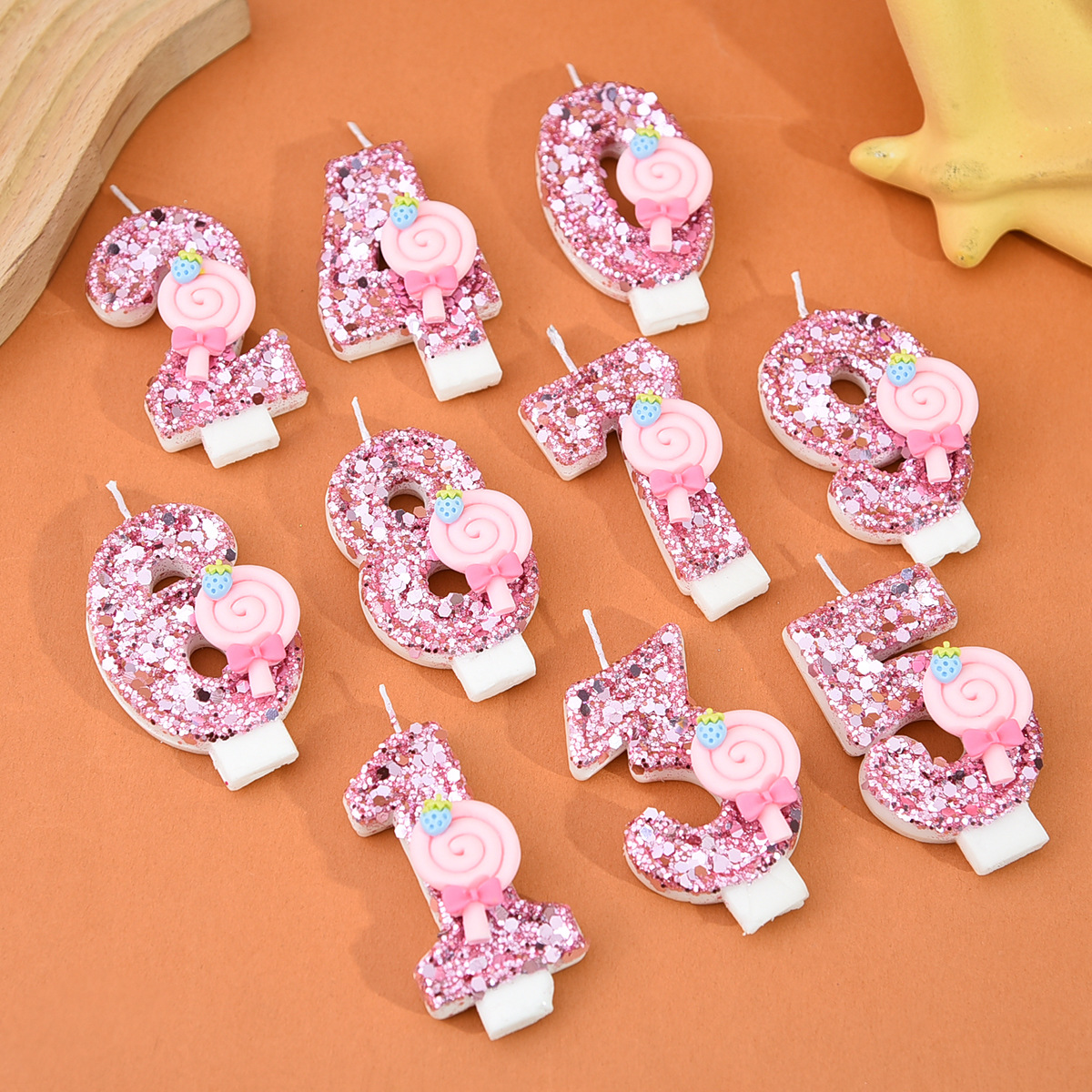 1pc Large 0-9 Numbers Pink Lol - Paraffin Candle Wax บทวิจารณ์และราคา