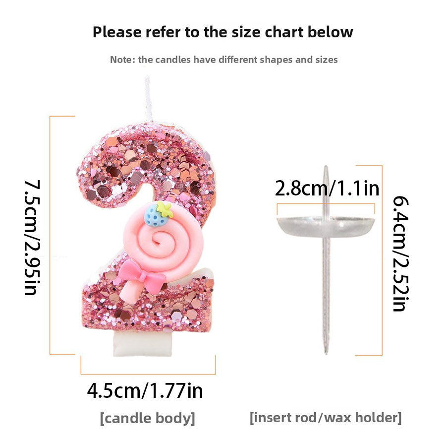1pc Large 0-9 Numbers Pink Lol - Paraffin Candle Wax บทวิจารณ์และราคา