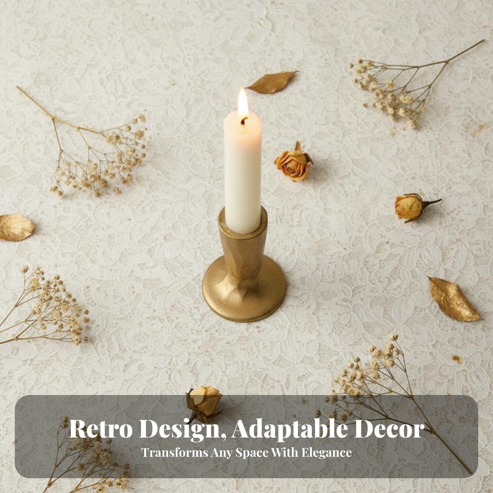 Gold Cast Iron Candle Holder,  - Paraffin Candle Wax บทวิจารณ์และราคา