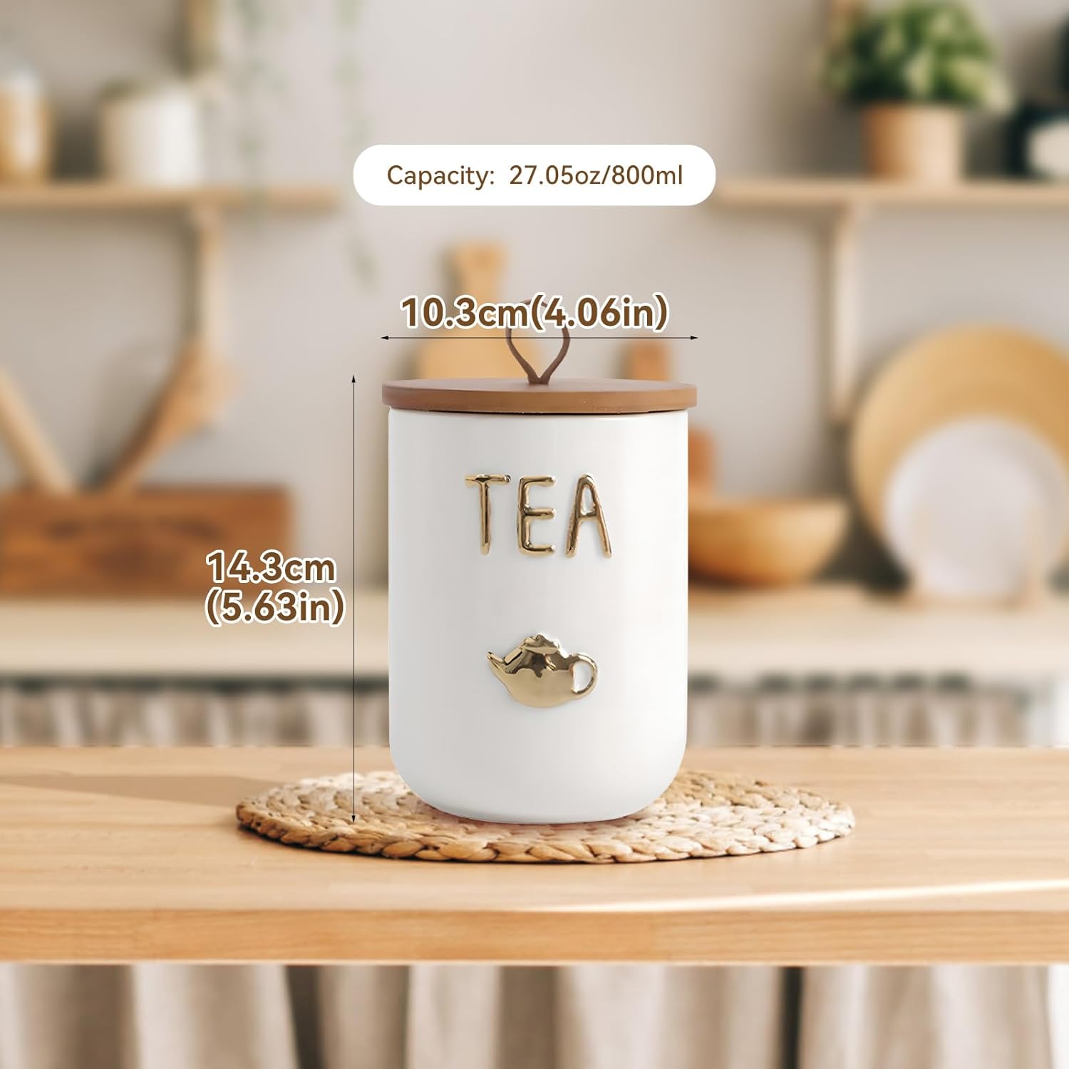 Ceramics Tea Canisters with Ai - Tin Container Lid บทวิจารณ์และราคา