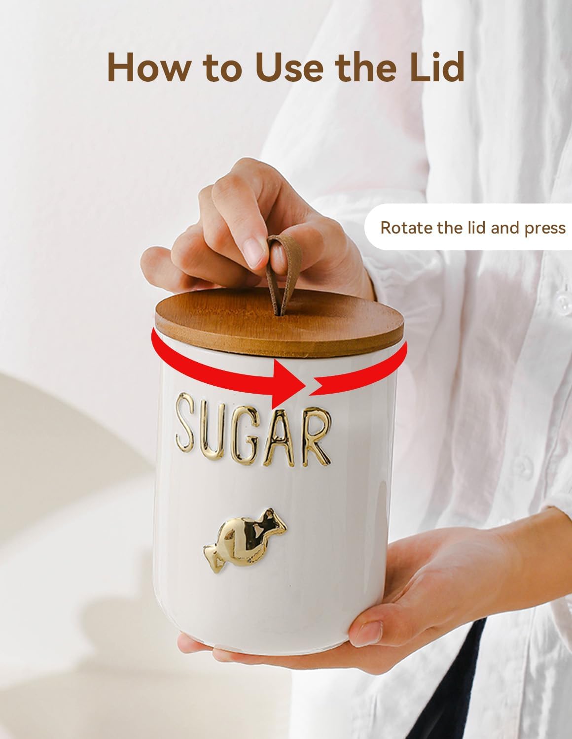 Ceramics Tea Canisters with Ai - Tin Container Lid บทวิจารณ์และราคา
